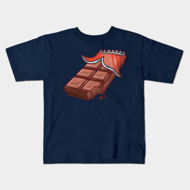 Dark Chocolate Bar Kids T-Shirt by Claire Lin